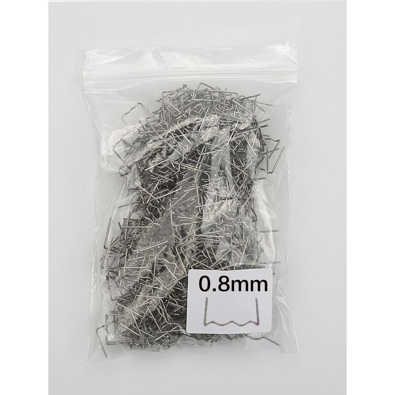 Casa si Gradina - Constructii - Scule electrice si accesorii - Accesorii pistoale de lipit - Set 500 bucati capse metalice de intarire pentru aparat sudat plastic, lipit plastic, tip M drept, 0.8mm, otel - Infinity.ro