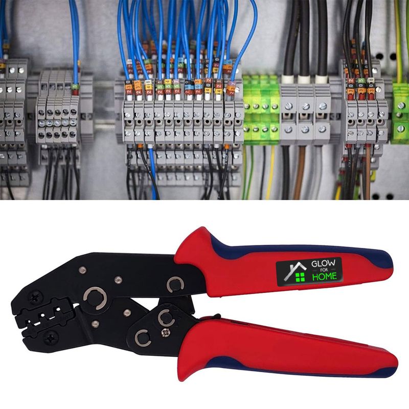 Casa si Gradina - Constructii - Scule de mana si unelte - Clesti si patenti - Kit profesional pentru sertizarea cablurilor electrice, GlowforHome, 600 conectori si protectii, cutie conectori, rosu - Infinity.ro