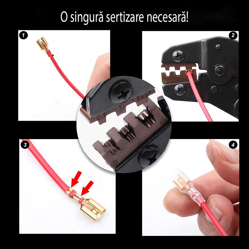 Casa si Gradina - Constructii - Scule de mana si unelte - Clesti si patenti - Kit profesional pentru sertizarea cablurilor electrice, GlowforHome, 600 conectori si protectii, cutie conectori, rosu - Infinity.ro