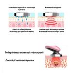 Ingrijire personala si Cosmetice - Aparate & accesorii ingrijire personala - Aparate cosmetice - Aparate intretinere si ingrijire corporala - Aparat profesional Multifunctional pentru ingrijirea fetei si intinerirea pielii 5 in 1, GlowforHome, Lifting facial,roz - Infinity.ro