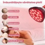 Ingrijire personala si Cosmetice - Aparate & accesorii ingrijire personala - Aparate cosmetice - Aparate intretinere si ingrijire corporala - Bec terapeutic cu lumina infrarosie GlowforHome, vindecare leziuni, 18 LED-uri 660 nm, 850nm infrarosu, dulie E27, negru - Infinity.ro