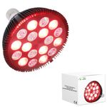 Ingrijire personala si Cosmetice - Aparate & accesorii ingrijire personala - Aparate cosmetice - Aparate intretinere si ingrijire corporala - Bec terapeutic cu lumina infrarosie GlowforHome, vindecare leziuni, 18 LED-uri 660 nm, 850nm infrarosu, dulie E27, negru - Infinity.ro