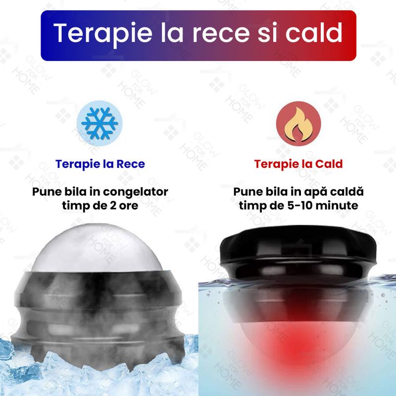 Ingrijire personala si Cosmetice - Sanatate si wellness - Articole wellness - Aparate si dispozitive de masaj - Sfera de Masaj si Crioterapie, GlowforHome, Ameliorarea Durerilor la rece/cald, relaxare corporala, Negru/Argintiu - Infinity.ro
