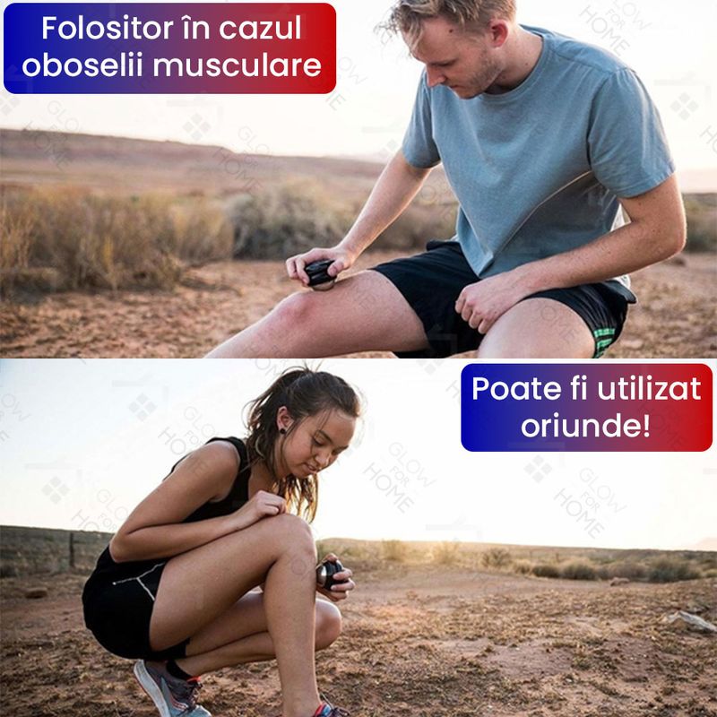 Ingrijire personala si Cosmetice - Sanatate si wellness - Articole wellness - Aparate si dispozitive de masaj - Sfera de Masaj si Crioterapie, GlowforHome, Ameliorarea Durerilor la rece/cald, relaxare corporala, Negru/Argintiu - Infinity.ro