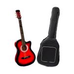 TV, Audio-Video si Foto - Instrumente muzicale - Instrumente clasice - Chitara clasica IdeallStore®, 95 cm, lemn, Cutaway, rosie, husa inclusa - Infinity.ro