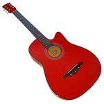 TV, Audio-Video si Foto - Instrumente muzicale - Instrumente clasice - Chitara clasica din lemn IdeallStore®, Red Raven, 95 cm, model Cutaway, rosie, corzi otel, pana inclusa - Infinity.ro