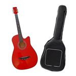 TV, Audio-Video si Foto - Instrumente muzicale - Instrumente clasice - Chitara clasica IdeallStore®, 95 cm, lemn, Cutaway, rosu, husa inclusa - Infinity.ro