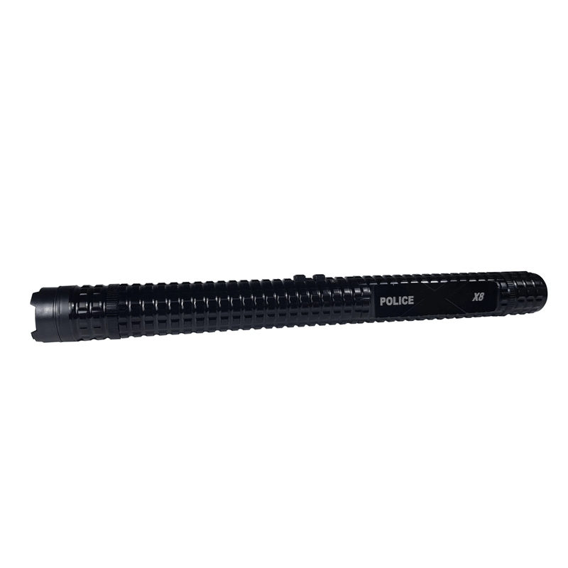 Sport si Outdoor - Sporturi de contact - Produse autoaparare - Baston electrosoc si lanterna IdeallStore®, Rowdy X8, metalic, 35 cm, negru - Infinity.ro