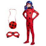 Jucarii, Copii si Bebe - Jucarii si jocuri - Jucarii de rol - Masti si costume copii - Costum copii IdeallStore®, Buburuza Miraculoasa, tip combinezon, 3-5 ani, peruca si accesorii - Infinity.ro