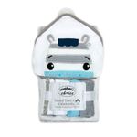 Jucarii, Copii si Bebe - Igiena si ingrijire - Baia bebelusului - Prosoape si halate de baie copii - Set cadou bebelusi cu 4 mini prosopele si prosop cu gluga din bumbac - zebra - Infinity.ro