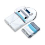 Jucarii, Copii si Bebe - Igiena si ingrijire - Baia bebelusului - Prosoape si halate de baie copii - Set cadou bebelusi cu 4 mini prosopele si prosop cu gluga din bumbac - zebra - Infinity.ro