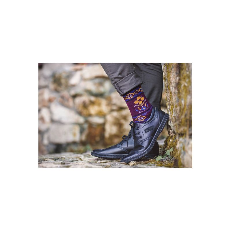 Fashion, accesorii si bijuterii - Femei - Lenjerie si pijamale femei - Sosete si ciorapi femei - Sosete antibacteriene merino Ethno Fine Bordeaux, 35-38 EU - Infinity.ro