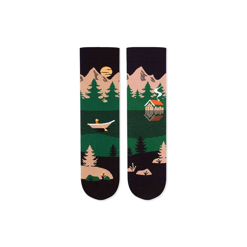 Fashion, accesorii si bijuterii - Femei - Lenjerie si pijamale femei - Sosete si ciorapi femei - Sosete bumbac Arty Socks Peisaj Montan Verde, 35-38 EU - Infinity.ro