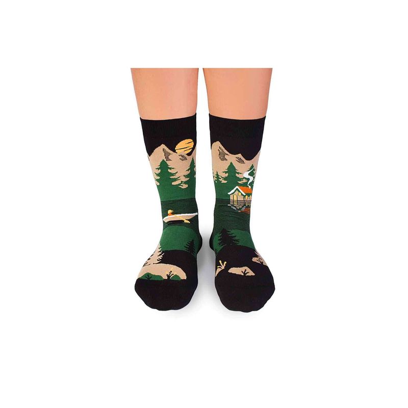 Fashion, accesorii si bijuterii - Femei - Lenjerie si pijamale femei - Sosete si ciorapi femei - Sosete bumbac Arty Socks Peisaj Montan Verde, 35-38 EU - Infinity.ro