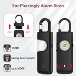 Sport si Outdoor - Articole de voiaj - Accesorii articole de voiaj - Alarma Personala de Panica Tip Breloc, 130 dB, Antifurt, Lumina LED, mod SOS, USB Type-C, pentru Copii/Femei sau Camping - Infinity.ro