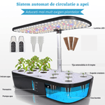 Casa si Gradina - Gradinarit si plante - Plante si ghivece - Ghivece si suporturi - Sistem de cultivare hidroponica, 12 plante, temporizator automat, lumini LED, inaltime reglabila, rezervor apa 4 L - Infinity.ro