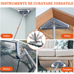 Market - Curatenie si intretinere casa - Produse menaj - Mopuri - Mop triunghiular extensibil multifunctional, 6 lavete, racleta incorporata, prelungire pana la 2.2 m, interior/exterior - Infinity.ro