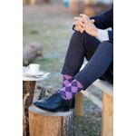 Fashion, accesorii si bijuterii - Femei - Lenjerie si pijamale femei - Sosete si ciorapi femei - Sosete bambus COMFORT FEET Argyle Purple Light, 35-38 EU - Infinity.ro