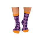 Fashion, accesorii si bijuterii - Femei - Lenjerie si pijamale femei - Sosete si ciorapi femei - Sosete bambus COMFORT FEET Argyle Purple Light, 35-38 EU - Infinity.ro