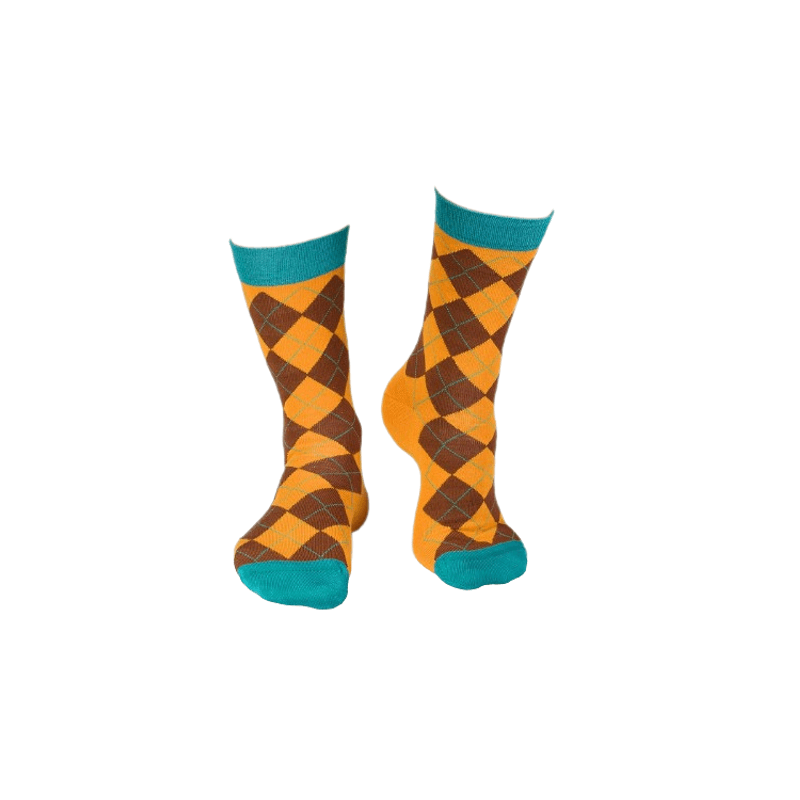 Fashion, accesorii si bijuterii - Femei - Lenjerie si pijamale femei - Sosete si ciorapi femei - Sosete bambus COMFORT FEET Argyle Yellow Brown, 35-38 EU - Infinity.ro