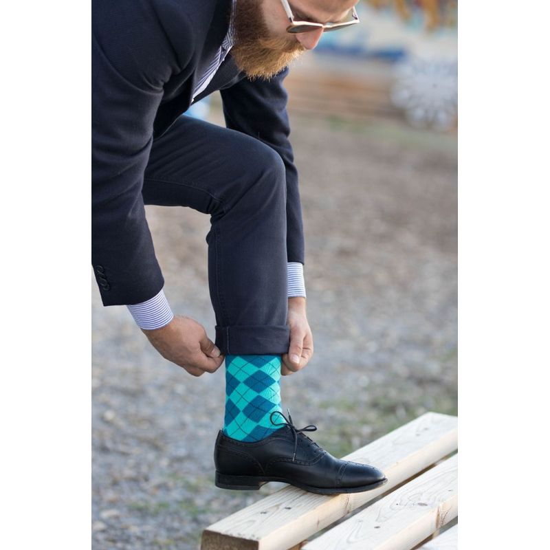 Fashion, accesorii si bijuterii - Femei - Lenjerie si pijamale femei - Sosete si ciorapi femei - Sosete bambus COMFORT FEET Argyle Petrol Turquise, 43-46 EU - Infinity.ro