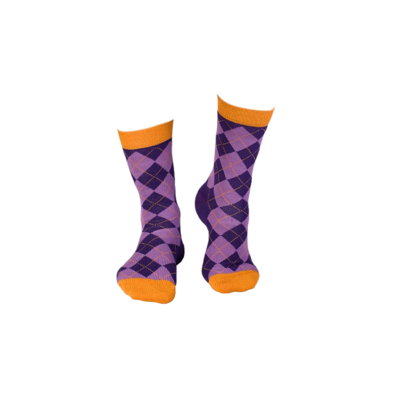 Fashion, accesorii si bijuterii - Femei - Lenjerie si pijamale femei - Sosete si ciorapi femei - Sosete bambus COMFORT FEET Argyle Purple Light, 35-38 EU - Infinity.ro