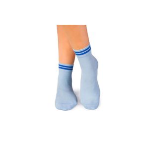 Sosete bumbac organic albastre cu 2 dungi albastru inchis Active Day,35-38 EU