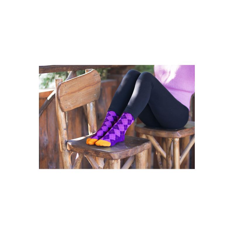 Fashion, accesorii si bijuterii - Femei - Lenjerie si pijamale femei - Sosete si ciorapi femei - Sosete bambus COMFORT FEET Argyle Purple Light, 35-38 EU - Infinity.ro