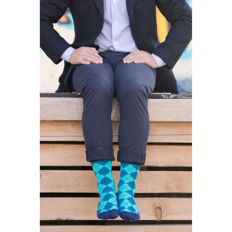 Fashion, accesorii si bijuterii - Femei - Lenjerie si pijamale femei - Sosete si ciorapi femei - Sosete bambus COMFORT FEET Argyle Petrol Turquise, 35-38 EU - Infinity.ro