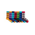 Fashion, accesorii si bijuterii - Femei - Lenjerie si pijamale femei - Sosete si ciorapi femei - Sosete bambus COMFORT FEET Argyle Luxury Box 7 Buc., 35-38 EU - Infinity.ro