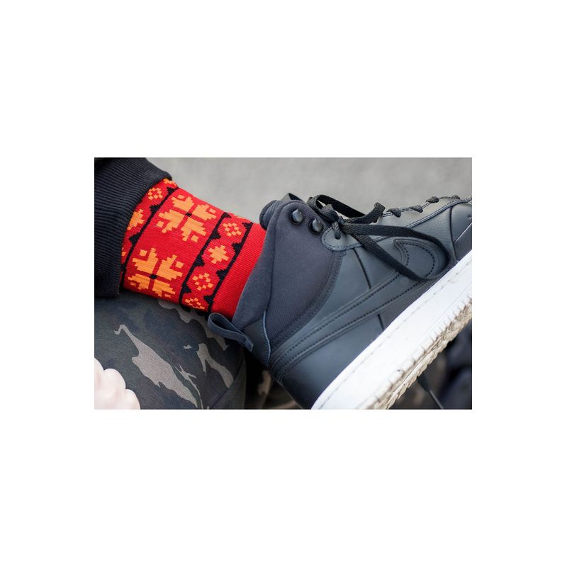 Fashion, accesorii si bijuterii - Femei - Lenjerie si pijamale femei - Sosete si ciorapi femei - Sosete bumbac Active Lifestyle Socks ETHNO Red, 39-42 - Infinity.ro