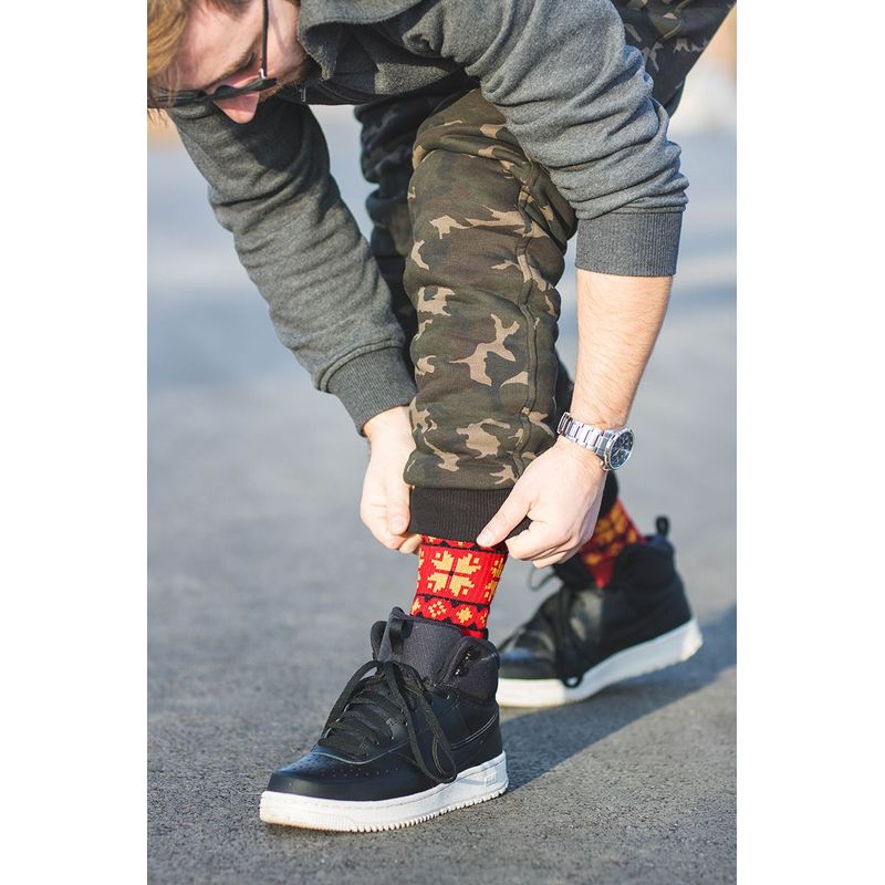 Fashion, accesorii si bijuterii - Femei - Lenjerie si pijamale femei - Sosete si ciorapi femei - Sosete bumbac Active Lifestyle Socks ETHNO Red, 39-42 - Infinity.ro