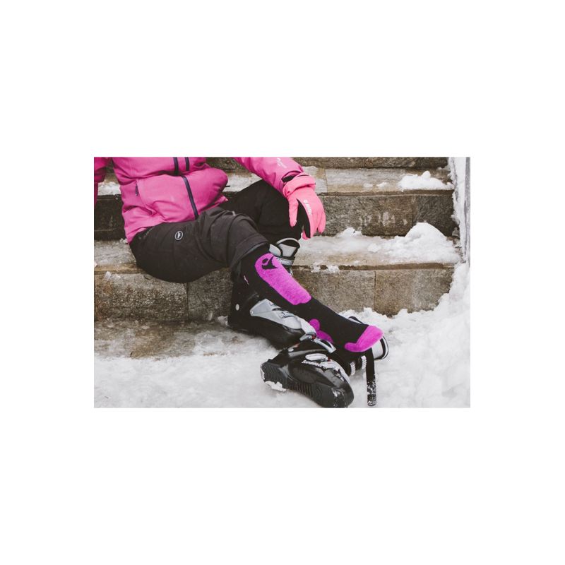 Fashion, accesorii si bijuterii - Femei - Lenjerie si pijamale femei - Sosete si ciorapi femei - Sosete schi 3/4 lungi antibacteriene lana merino Black Fuchsia, 35-38 EU - Infinity.ro