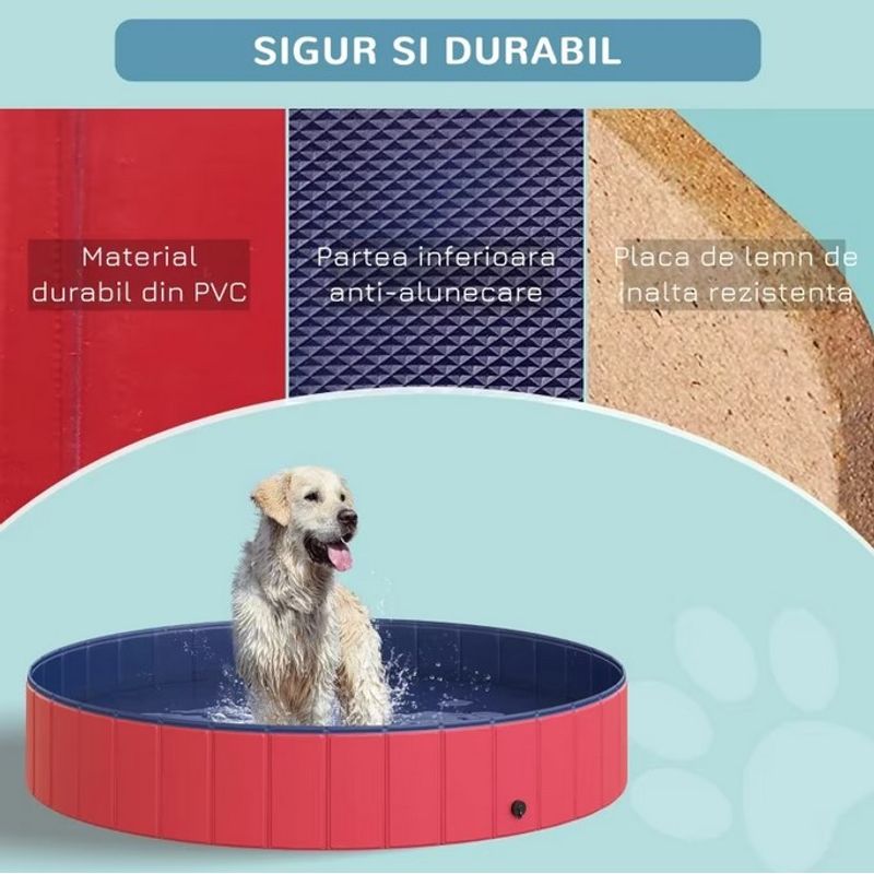 Petshop - Accesorii petshop - Jucarii animale - Ansambluri de joaca - Piscina pliabila, PROpets, pentru caini, pisici, copii, din PVC, 120x30cm - Infinity.ro