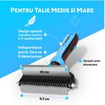 Petshop - Ingrijire si Igiena - Produse uz extern - Perii si manusi - Tesala si Perie trimmer 2 in 1 Animale, PROpets, Anti-naparlire, Descalcire blana, pentru tuns par scurt si lung, L - Infinity.ro
