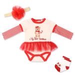 Fashion, accesorii si bijuterii - Copii - Imbracaminte copii - Treninguri si compleuri copii - Set cadou Craciun 3 piese pentru fetite My First Christmas - marimea 6-9 luni - Infinity.ro