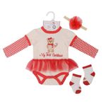 Fashion, accesorii si bijuterii - Copii - Imbracaminte copii - Treninguri si compleuri copii - Set cadou Craciun 3 piese pentru fetite My First Christmas - marimea 6-9 luni - Infinity.ro