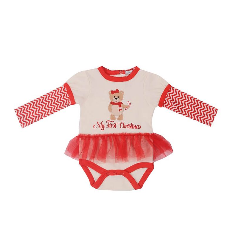 Fashion, accesorii si bijuterii - Copii - Imbracaminte copii - Treninguri si compleuri copii - Set cadou Craciun 3 piese pentru fetite My First Christmas - marimea 6-9 luni - Infinity.ro