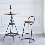 Casa si Gradina - Mobilier - Scaune si fotolii - Scaune - Set 2 scaune bar, Quasar & Co.®, tapitat, 50 x 40 x 93 cm, metal/catifea/burete, galben mustar - Infinity.ro