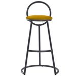 Casa si Gradina - Mobilier - Scaune si fotolii - Scaune - Set 2 scaune bar, Quasar & Co.®, tapitat, 50 x 40 x 93 cm, metal/catifea/burete, galben mustar - Infinity.ro