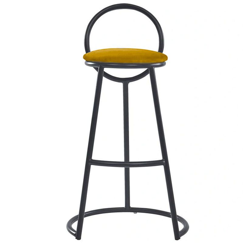 Casa si Gradina - Mobilier - Scaune si fotolii - Scaune - Set 2 scaune bar, Quasar & Co.®, tapitat, 50 x 40 x 93 cm, metal/catifea/burete, galben mustar - Infinity.ro