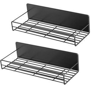 Set 2 rafturi magnetice, Quasar & Co.®, pretabil condimente, 28,5x8,7x8 cm/29,7x10,5x8 cm, metal, negru