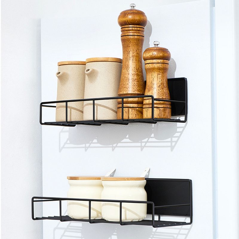 Casa si Gradina - Mobilier - Biblioteci si rafturi - Rafturi - Set 2 rafturi magnetice, Quasar & Co.®, pretabil condimente, 28,5x8,7x8 cm/29,7x10,5x8 cm, metal, negru - Infinity.ro