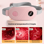 Ingrijire personala si Cosmetice - Sanatate si wellness - Articole wellness - Aparate si dispozitive de masaj - Centura abdominala pentru incalzire, masaj, anti dureri menstruale si lombare, Portabil, Acumulator 1800 mAh, Roz - Infinity.ro