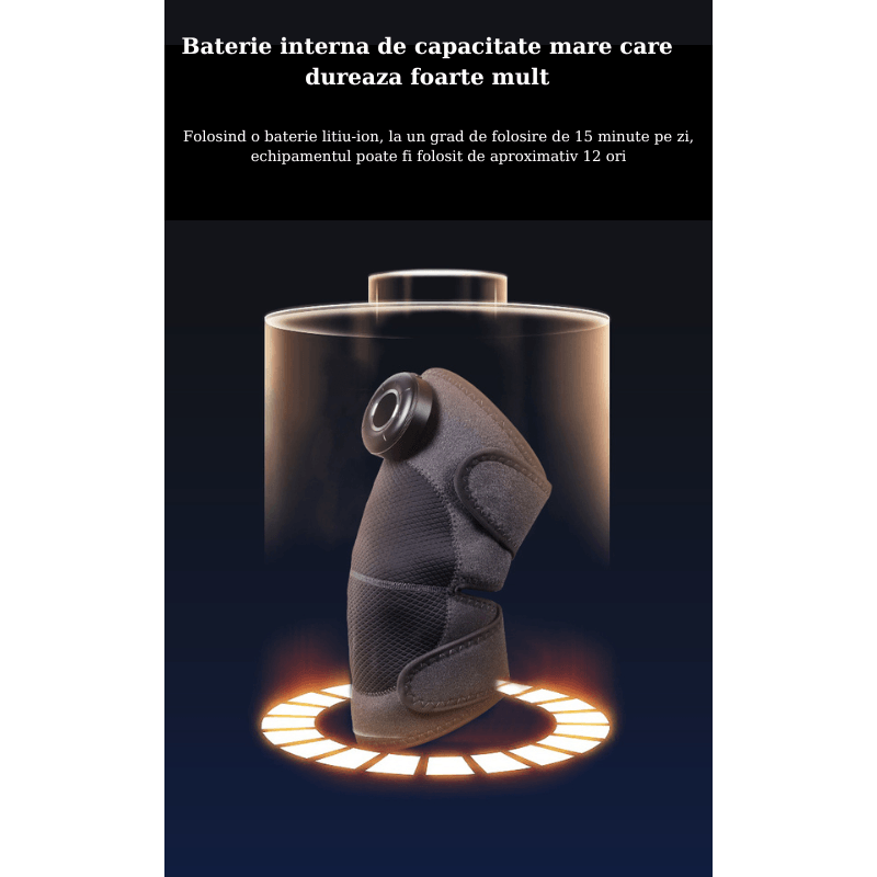 Ingrijire personala si Cosmetice - Sanatate si wellness - Articole wellness - Aparate si dispozitive de masaj - Aparat de masaj inteligent cu compresa fierbinte pentru genunchi, umeri si cot, Port de incarcare Type-C, Portabil, Gri - Infinity.ro