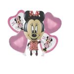Casa si Gradina - Decoratiuni - Decoratiuni petrecere - Baloane - Buchet 5 baloane folie Minnie Mouse pentru aniversare, 45 cm - Infinity.ro