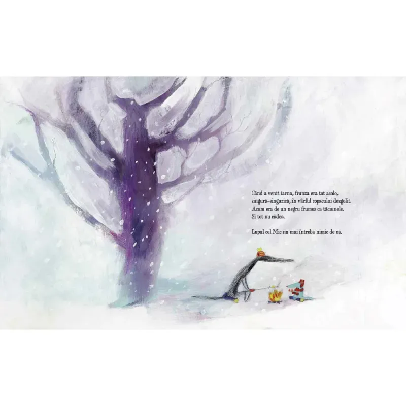 Carti si Birotica - Carti - Carti pentru copii - Basme si povesti - Lupul cel mare si lupul cel mic. Frunza care nu voia sa cada - Nadine Brun-Cosme - Infinity.ro