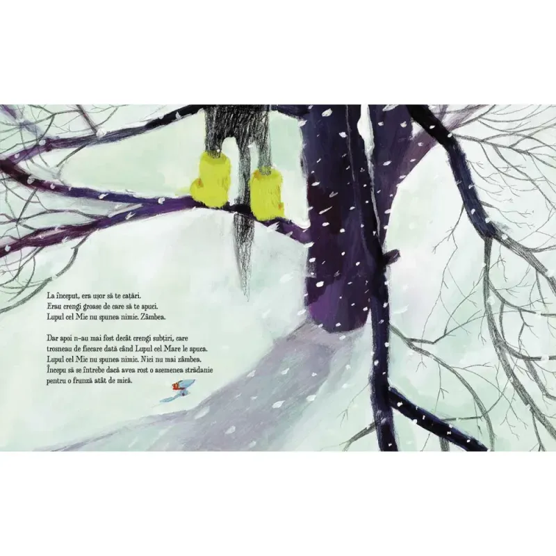 Carti si Birotica - Carti - Carti pentru copii - Basme si povesti - Lupul cel mare si lupul cel mic. Frunza care nu voia sa cada - Nadine Brun-Cosme - Infinity.ro