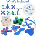Jucarii, Copii si Bebe - Jucarii si jocuri - Seturi de constructie si cuburi - Seturi de constructie - Set Clixo de construit cu magnet, Itsy pack Blue-Green 30 - Infinity.ro