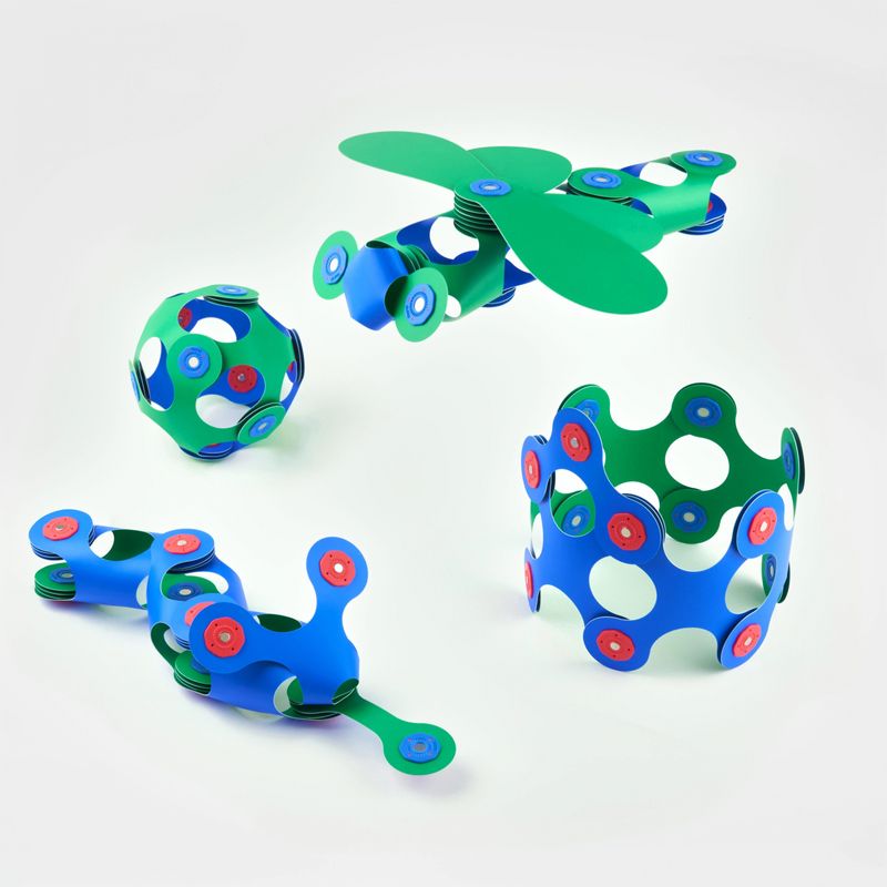 Jucarii, Copii si Bebe - Jucarii si jocuri - Seturi de constructie si cuburi - Seturi de constructie - Set Clixo de construit cu magnet, Itsy pack Blue-Green 18 - Infinity.ro